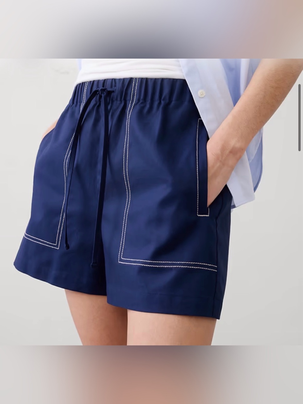 Banana Republic Factory Navy Blue Drawstring Pocket Shorts